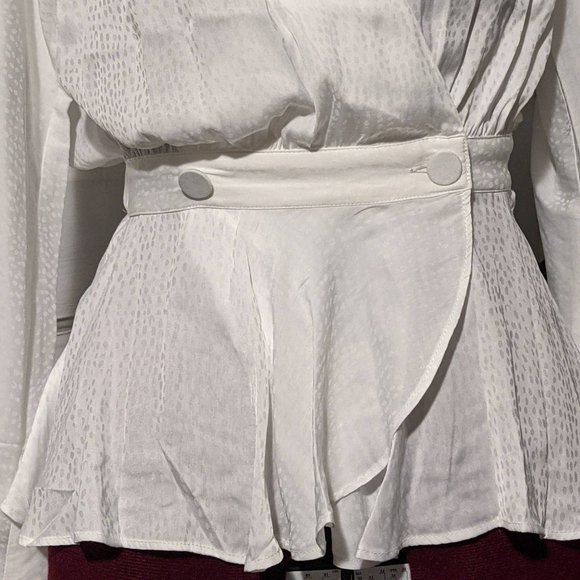 NWT Express White Double Button Wrap Top Small - Picture 5 of 10